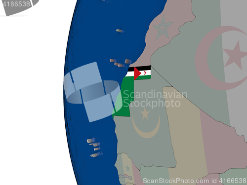 Image of Western Sahara with national flag