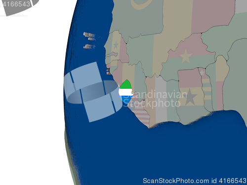 Image of Sierra Leone with national flag