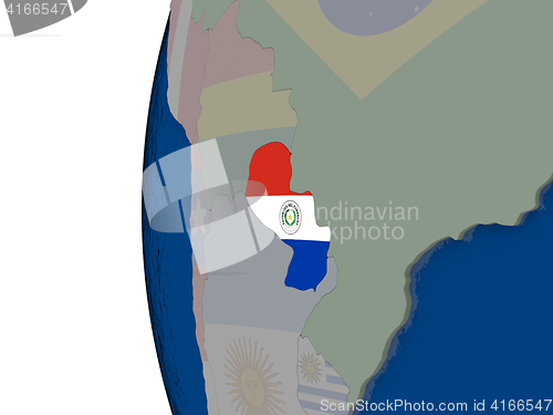Image of Paraguay with national flag