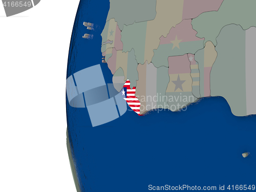 Image of Liberia with national flag