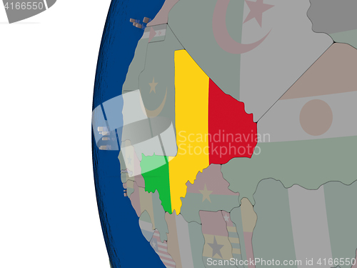 Image of Mali with national flag