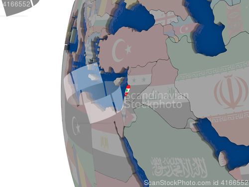 Image of Lebanon with national flag