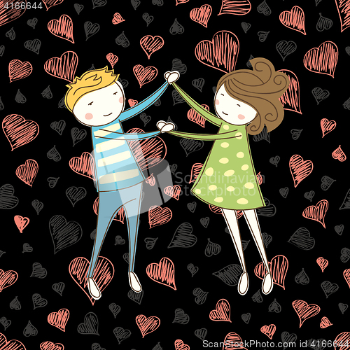 Image of Vector Seamless Card With Couple 25 [Converted]