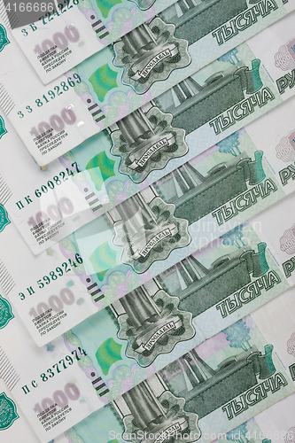 Image of Background from banknotes - Russian ruble denomination one thousand rubles