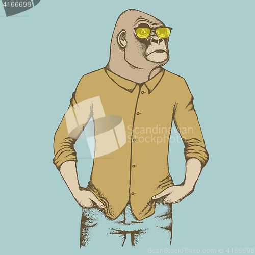 Image of Monkey gorilla vector illustration