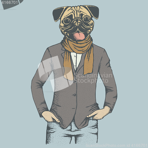 Image of Pug dog vector illustration