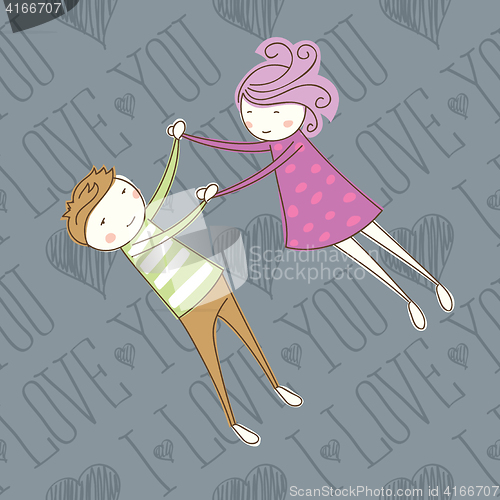 Image of Vector Seamless Card With Couple 09 [Converted]