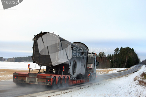 Image of Industrial Object Wide Load Transport in Winter