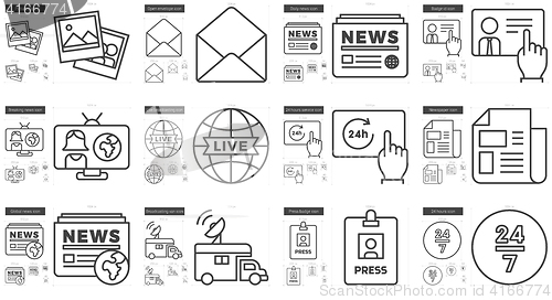 Image of Journalism line icon set.