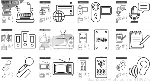 Image of Journalism line icon set.