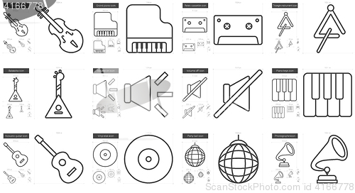 Image of Music line icon set.