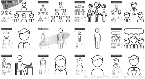 Image of Human resources line icon set.