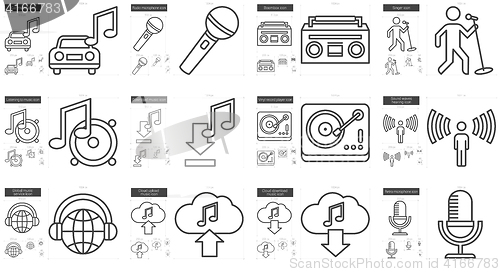 Image of Music line icon set.