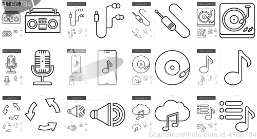 Image of Music line icon set.