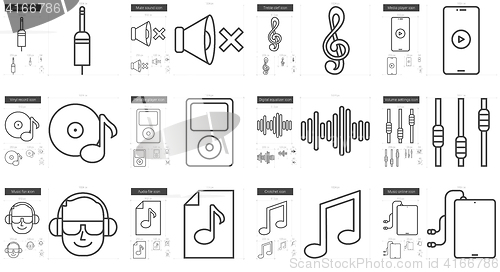 Image of Music line icon set.