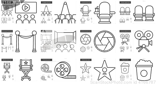 Image of Cinema line icon set.