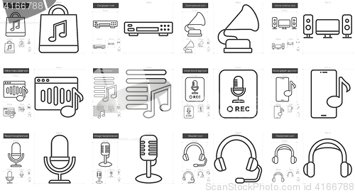 Image of Music line icon set.