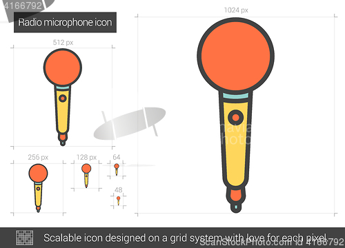 Image of Radio microphone line icon.