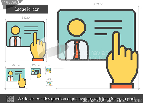 Image of Badge id line icon.