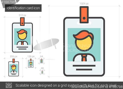 Image of Identification card line icon.