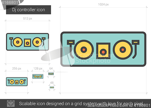 Image of Dj controller line icon.