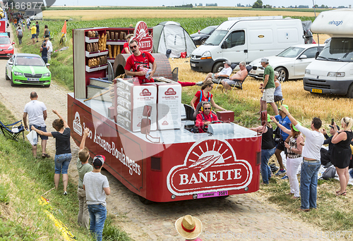 Image of Banette Vehicle on a Cobblestone Road- Tour de France 2015