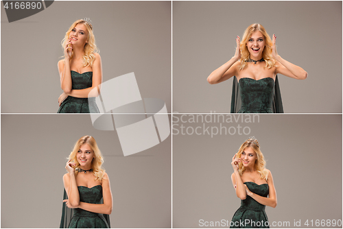 Image of The young woman\'s portrait with happy emotions