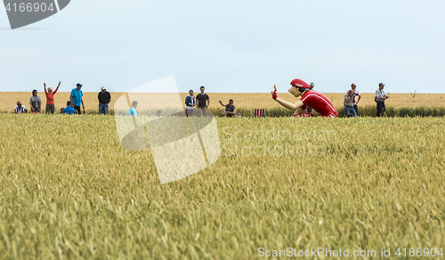 Image of Vittel Mascot in a Wheat Field- Tour de France 2015