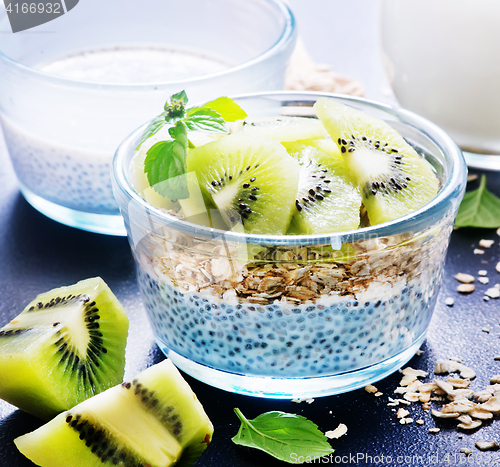 Image of milk with chia seeds