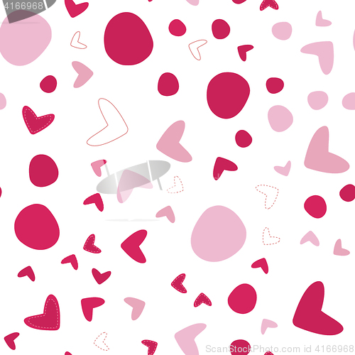 Image of Seamless pattern with hearts on white