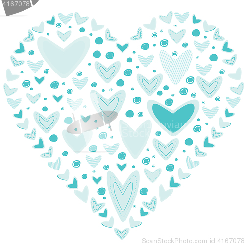 Image of Love concept of hearts in the shape of a heart