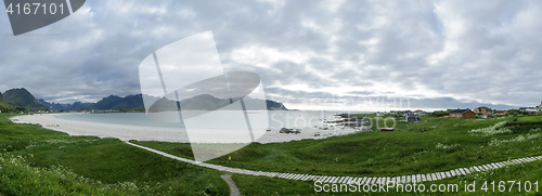 Image of Ramberg beach in Flakstad, Lofoten Islands, Norway, Europe