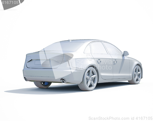 Image of 3d Car White Blank Template