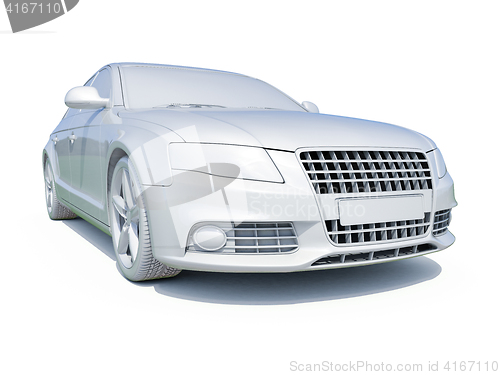 Image of 3d Car White Blank Template