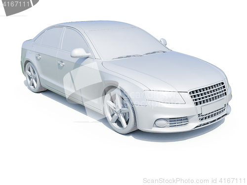 Image of 3d Car White Blank Template