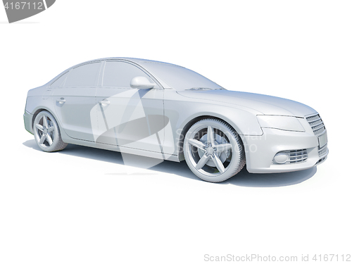 Image of 3d Car White Blank Template