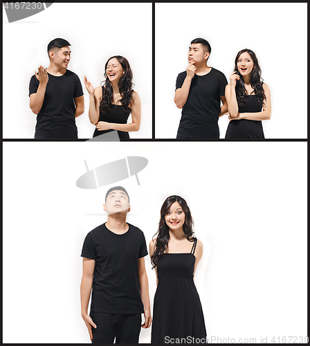 Image of The Collage from images of Korean couple isolated on white