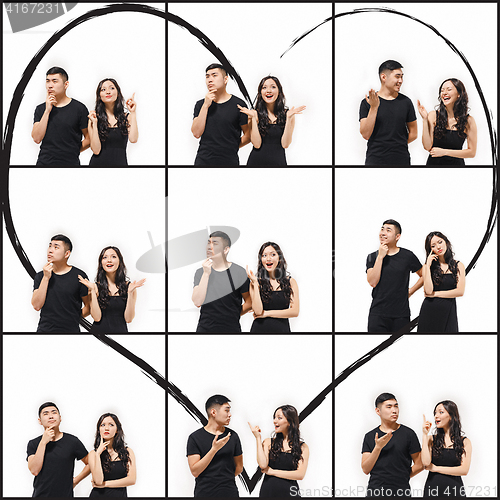 Image of The Collage from images of Korean couple isolated on white