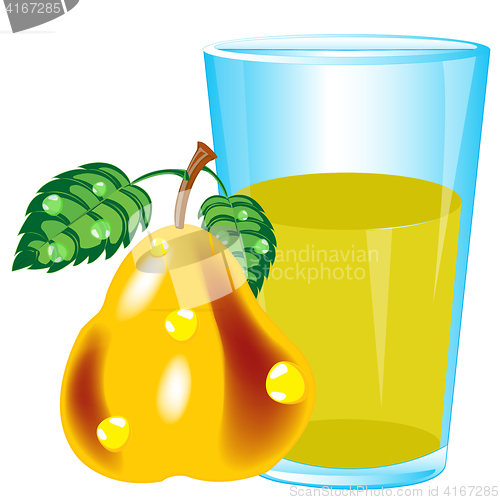 Image of Glass of juice and pear