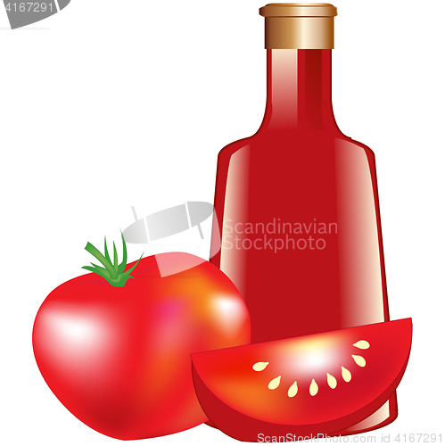 Image of Tomato and bottle of the paste