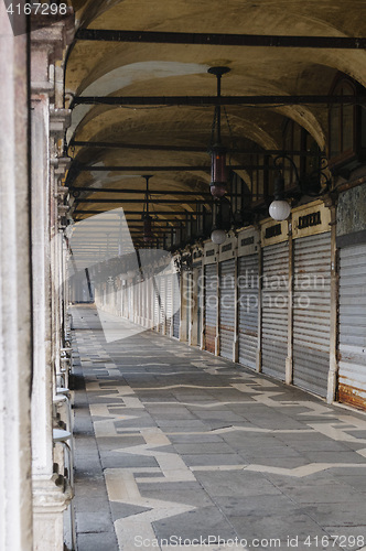 Image of Colonnade of San Marco Square, Venice, Veneto, Italy, Europe