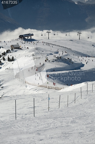 Image of Skiing slopes from the top