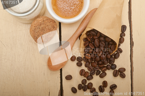 Image of espresso coffee and beans