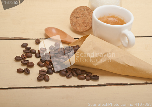 Image of espresso coffee and beans