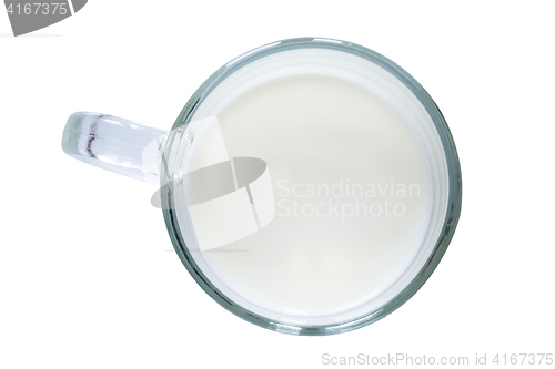 Image of Mug cow&#39;s milk, top view