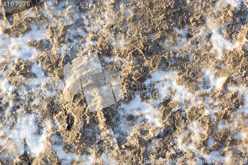 Image of Dirty snow on walkway