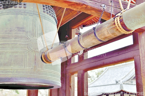 Image of Temple bell named \"Nara Tarou\" of Todaiji temple in Nara