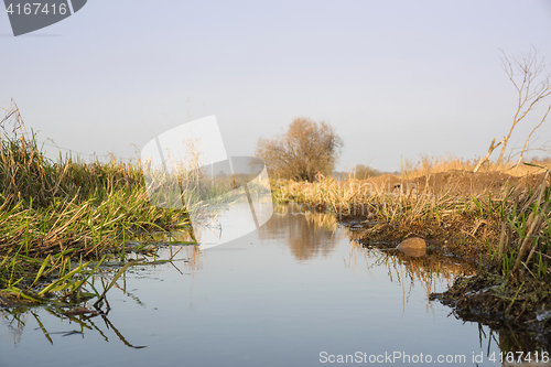 Image of Silent river stream in wild nature