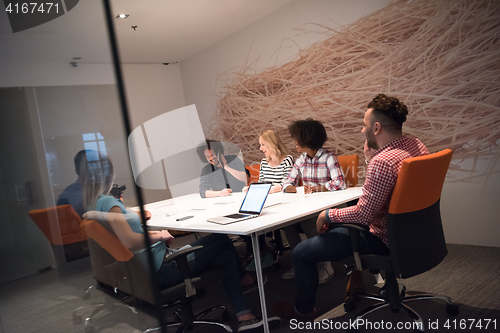 Image of Multiethnic startup business team on meeting