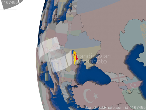 Image of Moldova with national flag